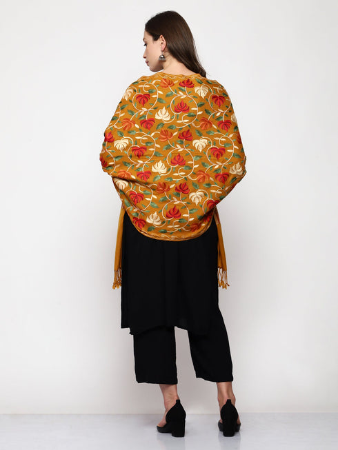 Women's Aari Embroidered Wool Stole